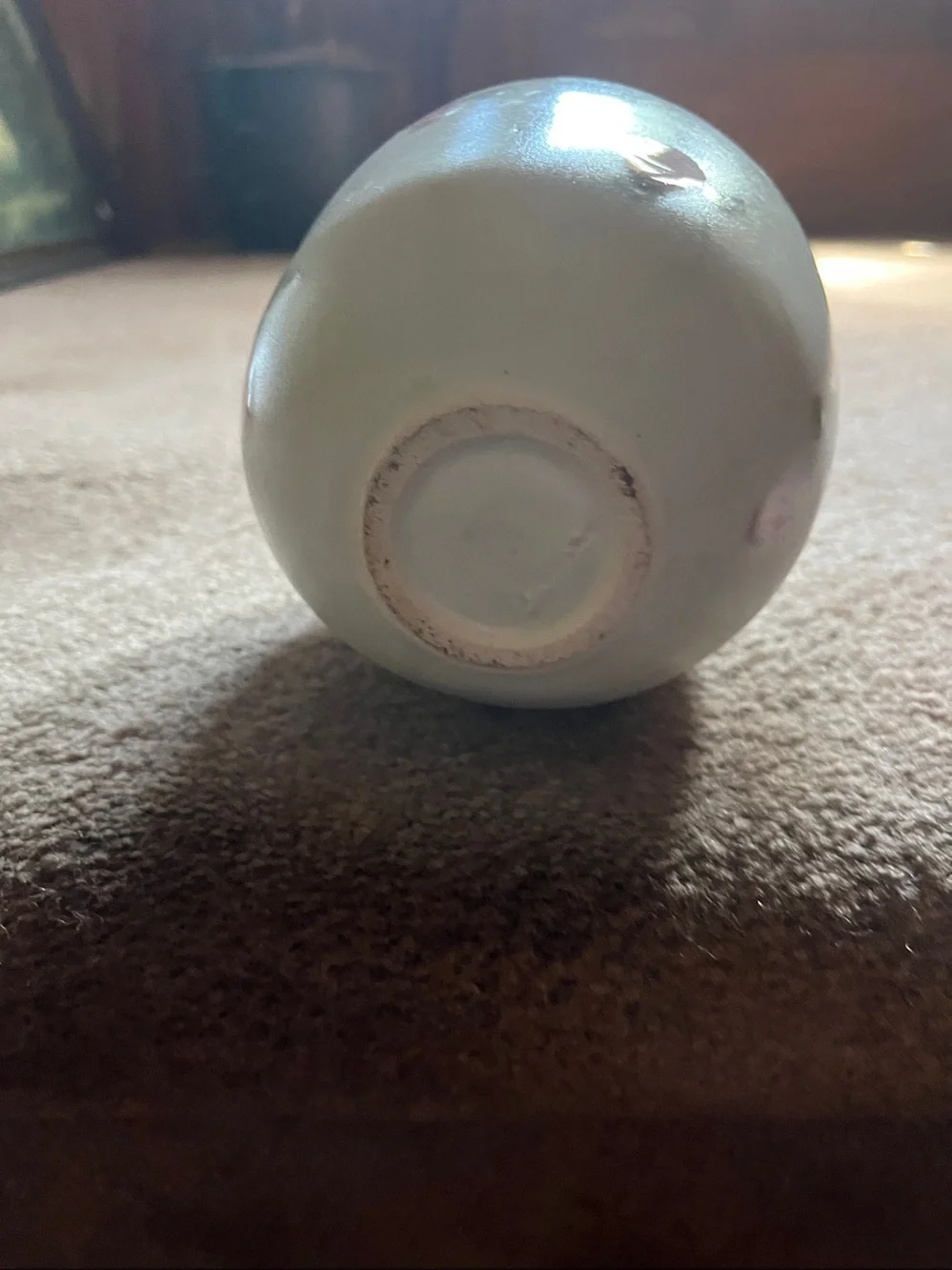 White Ceramic Bud Vase with Subtle Pink Floral Detail